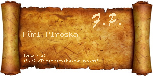Füri Piroska névjegykártya